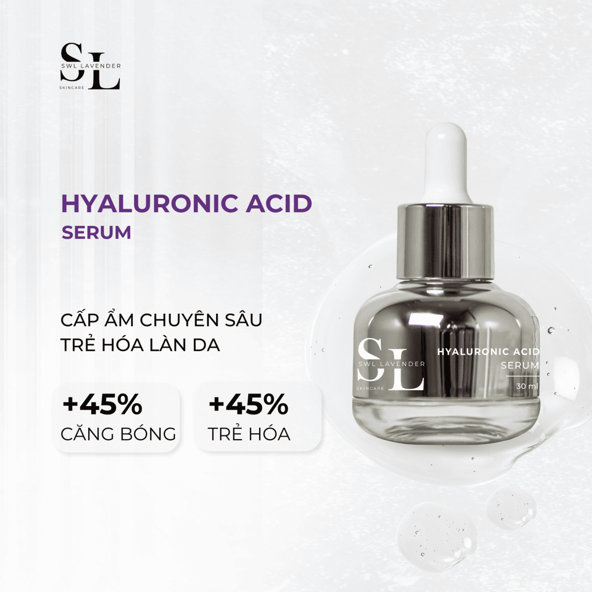 Serum Tinh Chất Hyaluronic Acid SWL Lavender 30 ml